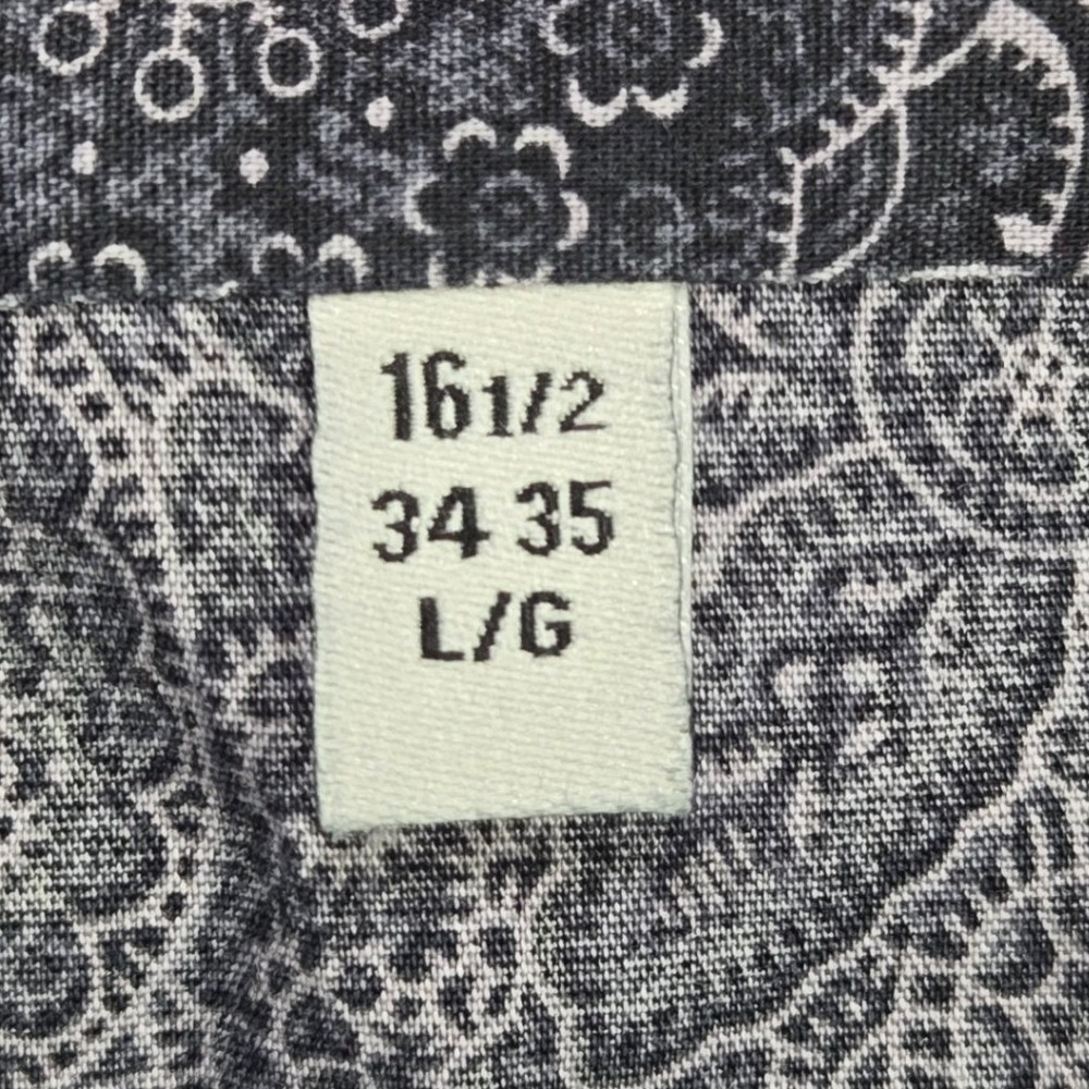 Ben Sherman Button Down Paisley Slim Fit Mandala Print Navy Mens L 16.5 34/35 - Picture 5 of 9